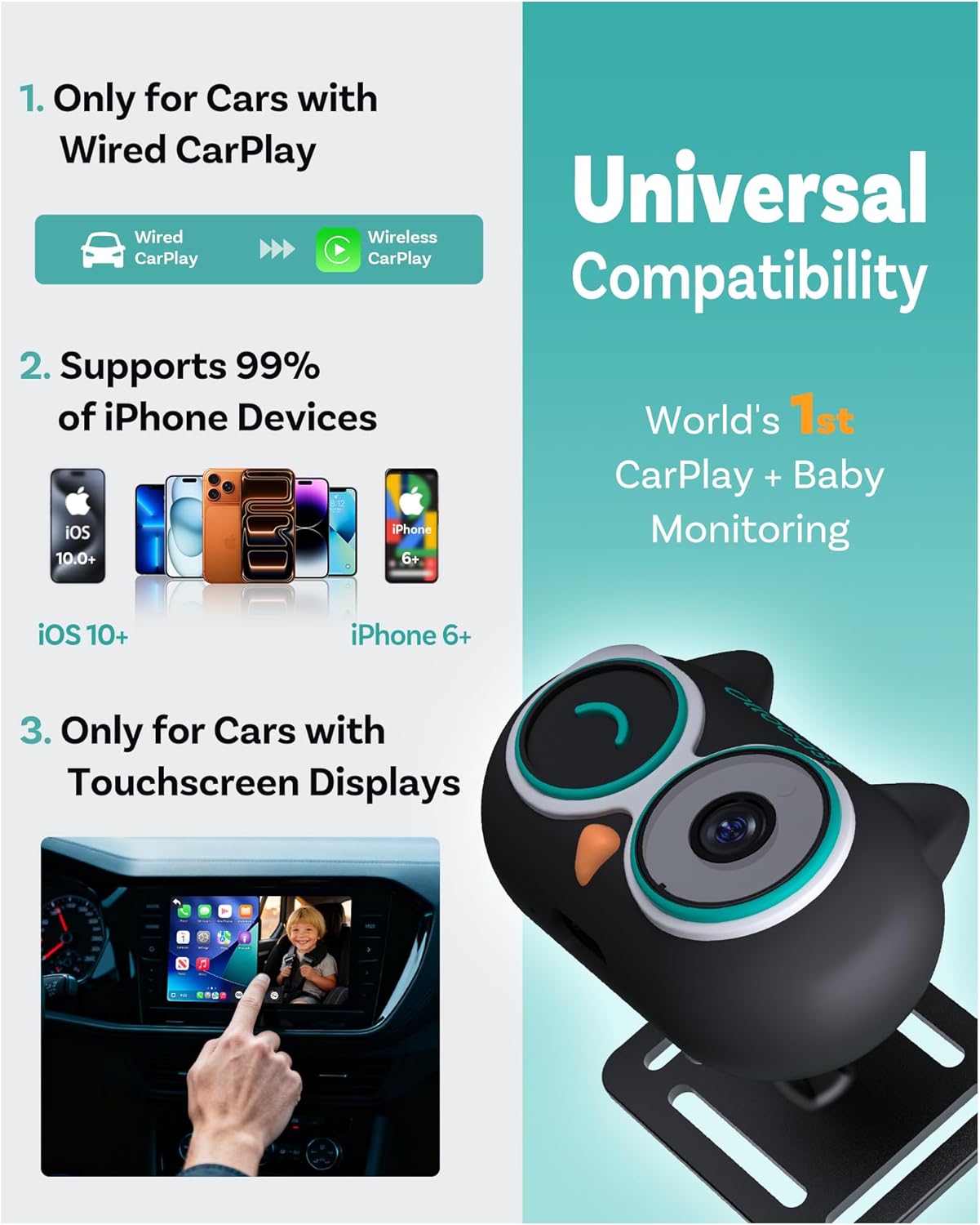 Carplay Connected Baby Camera
