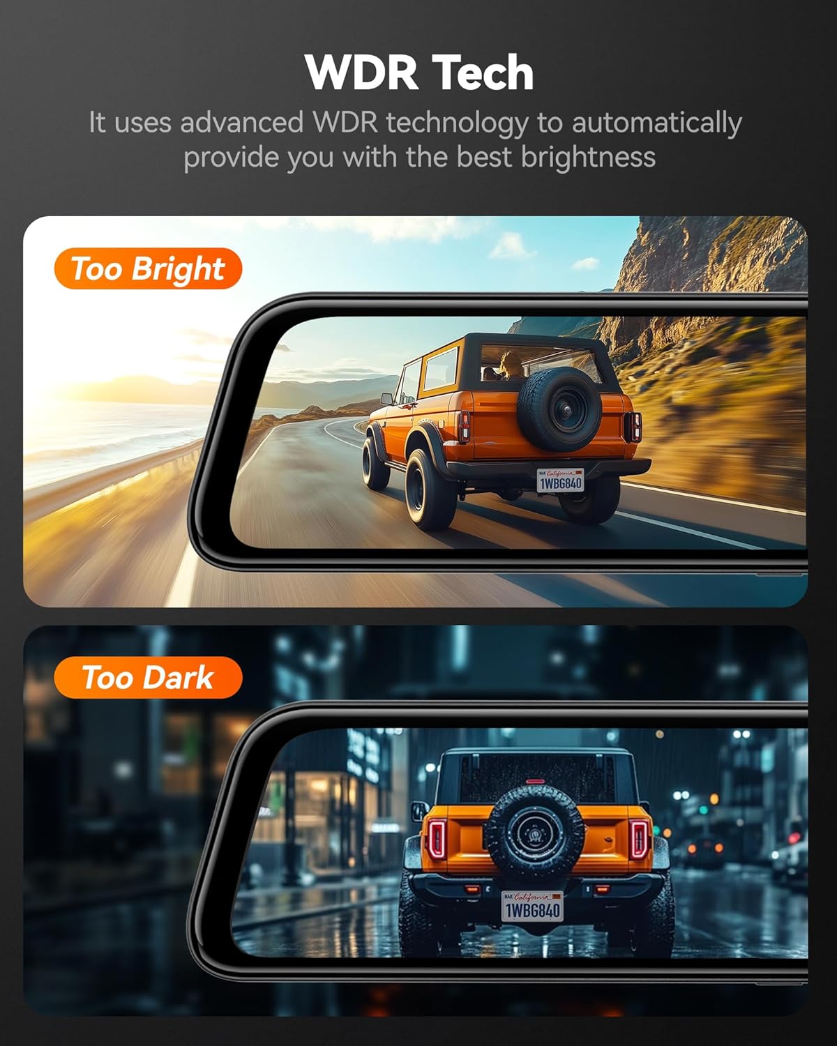 WolfBox 4K Mirror Dash Cam